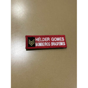 NOME BORDADO DE VELCRO COM CORPORAÇÃO E DIVISA DE LADO