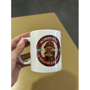 CANECA BOMBEIROS O MELHOR CHEFINHO COM BONECO DO PATO C/NOME