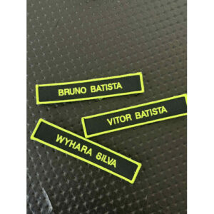 NOME BORDADO DE VELCRO C/MEDIDAS 13CM X 2CM COM REBORDO