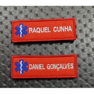 NOME BORDADO DE VELCRO COM EMBLEMA DA INEM
