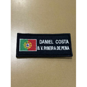 NOME BORDADO DE VELCRO C/ MEDIDAS 9CM X 4CM - C/CORPORAÇÃO