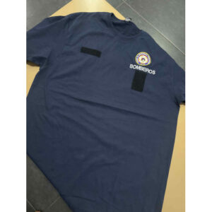 T-SHIRT BORDADA DOS BOMBEIROS COM EMBLEMA DA EIP NA FRENTE