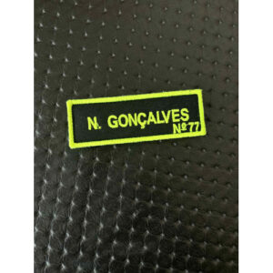NOME BORDADO DE VELCRO COM NÚMERO E REBORDO