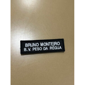 NOME BORDADO DE VELCRO C/ MEDIDAS 10 CM X 3 CM - C/CORPORAÇÃO