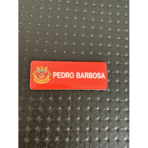 PLACA VITRIFICADA C/NOME E ÁGUIA DA CORPORAÇÃO PERSONALIZADA - LETRAS MAIÚSCULAS