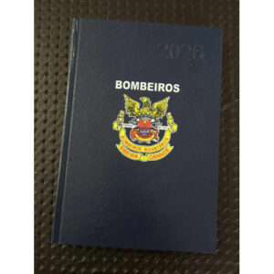 AGENDA 2026 TAMANHO A5 COM BOMBEIROS E EMBLEMA DA CORPORAÇÃO
