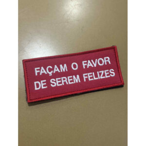 NOME / FRASE BORDADO DE VELCRO C/ MEDIDAS 12CM X 5CM