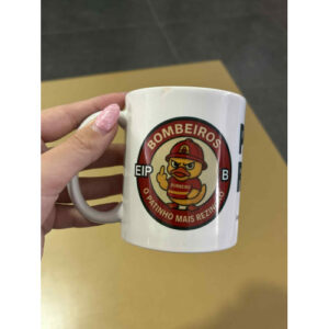 CANECA BOMBEIROS O MAIS REZINGÃO COM BONECO DO PATO C/NOME