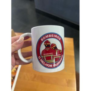 CANECA BOMBEIROS O MELHOR PADRINHO COM FRASE E NOME