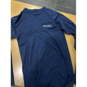 CAMISOLA TÉRMICA BORDADA POLÍCIA FRENTE E COSTAS