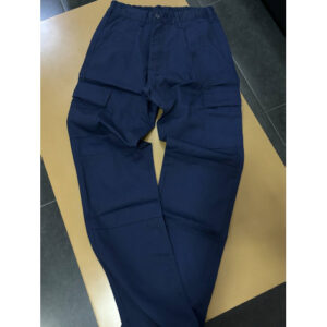 CALÇA DE TRABALHO AZUL COM ELÁSTICO NA CINTURA