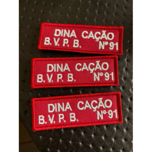 NOME BORDADO DE VELCRO COM CORPORAÇÃO E NÚMERO EM BAIXO