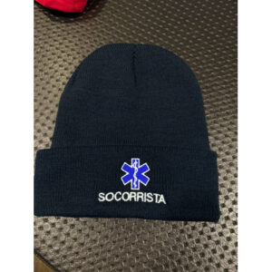 GORRO BORDADO COM EMBLEMA DA INEM E SOCORRISTA