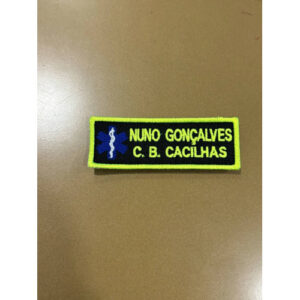 NOME BORDADO DE VELCRO COM EMBLEMA DA INEM E CORPORAÇÃO C/REBORDO