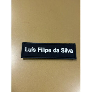 NOME BORDADO DE VELCRO C/MEDIDAS 10CM X 3CM - LETRA MAIÚSCULA E MINÚSCULA