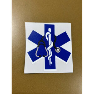 AUTOCOLANTE ESTRELA DA VIDA C/ESTETOSCÓPIO (GRANDE)