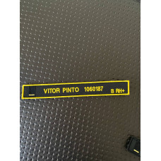 NOME BORDADO DE VELCRO C/MEDIDAS 22CM X 3 CM C/ REBORDO