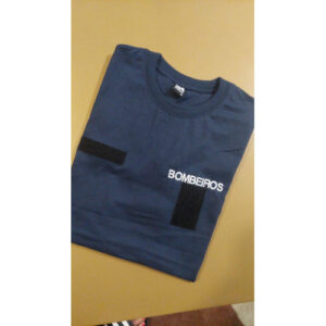 T-SHIRT BORDADA DOS BOMBEIROS COM CORPORAÇÃO NAS COSTAS
