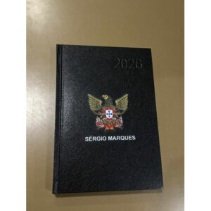 AGENDA 2026 TAMANHO A5 COM EMBLEMA NORMAL DOS BOMBEIROS E NOME