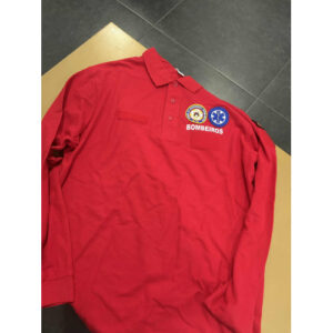POLO DE MANGA CUMPRIDA DOS BOMBEIROS BORDADO COM EMBLEMA EIP, INEM, BANDEIRA PORTUGAL E CORPORAÇÃO NAS COSTAS ESTAMPADA