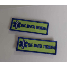 NOME BORDADO DE VELCRO COM EMBLEMA DA INEM PARA ENFERMEIRO/A C/REBORDO