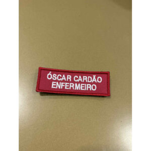 NOME BORDADO DE VELCRO COM EMBLEMA DA INEM