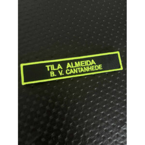 NOME BORDADO DE VELCRO C/MEDIDAS 15CM X 2CM C/CORPORAÇÃO E REBORDO