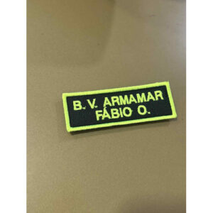 NOME BORDADO DE VELCRO COM CORPORAÇÃO E REBORDO