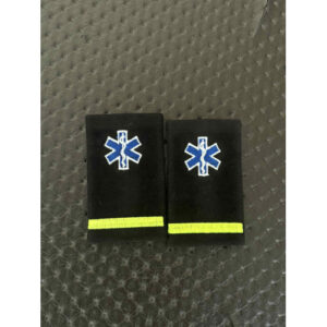 PAR DE PASSADORES VERDE FLORESCENTE COM EMBLEMA DA INEM