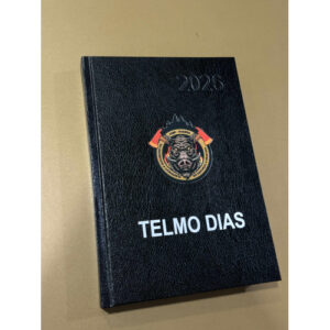 AGENDA 2026 TAMANHO A5 COM EMBLEMA PERSONALIZADO E NOME