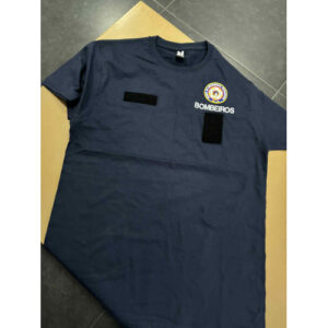 T-SHIRT BORDADA DOS BOMBEIROS COM EMBLEMA DA EIP NA FRENTE C/REBORDO A BRANCO