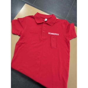 POLO DE MANGA CURTA BORDADO DOS BOMBEIROS COM PLATINA