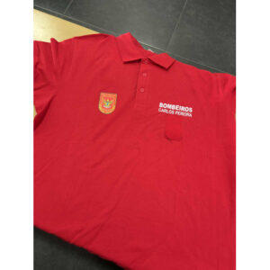 POLO DE MANGA CURTA DOS BOMBEIROS ESTAMPADO C/ NOME, CORPORAÇÃO E EMBLEMA