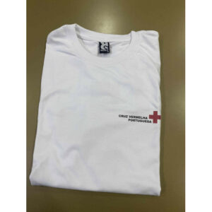 T-SHIRT ESTAMPADA CRUZ VERMELHA FRENTE E COSTAS