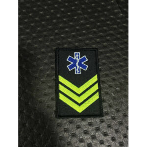 DIVISA VELCRO VERDE FLORESCENTE COM EMBLEMA DA INEM - SEM REBORDO