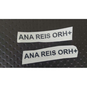 NOME E GRUPO SANGUÍNEO JUNTO NUM AUTOCOLANTE