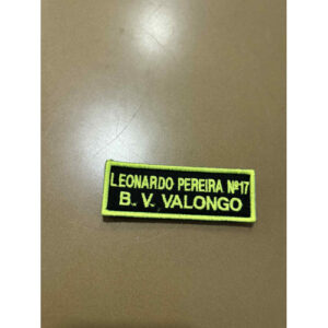 NOME BORDADO DE VELCRO COM NÚMERO EM CIMA E CORPORAÇÃO C/REBORDO