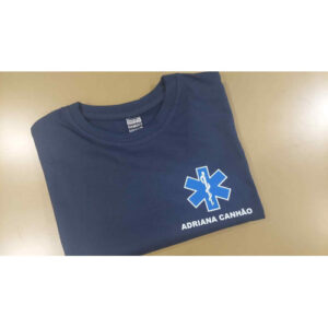 T-SHIRT ESTAMPADA DA INEM COM NOME E TAS