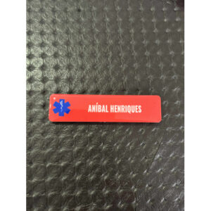 PLACA VITRIFICADA C/NOME E EMBLEMA DA INEM