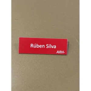 NOME DE PVC (PLÁSTICO) C/ GRUPO SANGUÍNEO C/ ALFINETE