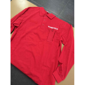 POLO DE MANGA CUMPRIDA BORDADO DOS BOMBEIROS COM PLATINA