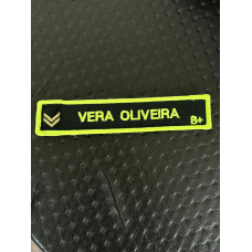 NOME BORDADO DE VELCRO C/MEDIDAS 13CM X 2CM COM DIVISA E REBORDO