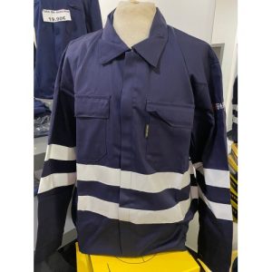 CASACO AZUL DE TRABALHO COM REFLETOR