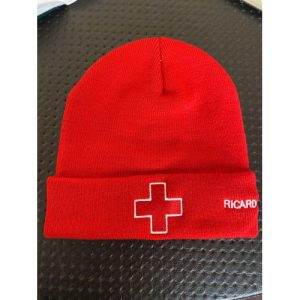 GORRO BORDADO COM CRUZ VERMELHA E NOME - NOVO MODELO