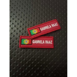 NOME BORDADO DE VELCRO COM BANDEIRA PORTUGAL