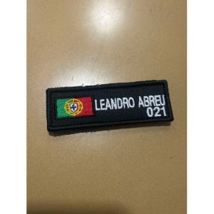 NOME BORDADO DE VELCRO COM BANDEIRA PORTUGAL E NÚMERO