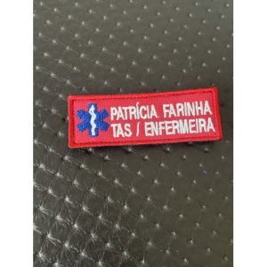 NOME BORDADO DE VELCRO COM EMBLEMA DA INEM , TAS E ENFERMEIRO/A