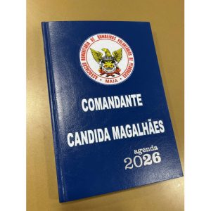AGENDA 2026 TAMANHO A5 C/ EMBLEMA DA CORPORAÇÃO, CATEGORIA E NOME