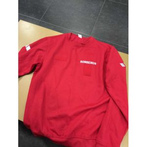 SWEAT ESTAMPADA COM BOMBEIROS, CORPORAÇÃO E FAIXAS REFLETORAS CINZAS