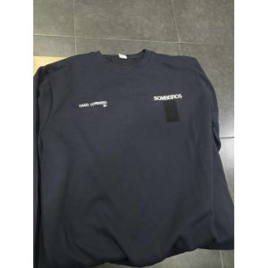 SWEAT DOS BOMBEIROS BORDADA COM NOME E GRUPO SANGUÍNEO Á FRENTE C/VELCRO
